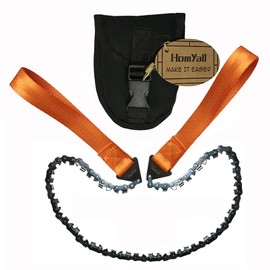 Homyall 24" Pocket Chainsaw 3x Faster With CUTTING BLADE ON EVERY LINK-Best Pocket Saw for Wood Cutting Outdoor Hiking Camping Survival Gear Garden Work With Pouch- Bonus Front Snap Carrying Case