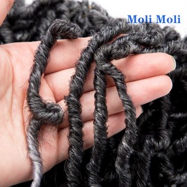 Moli Moli 10 Inch Nu Faux Locs Crochet Hair 6 Packs Short New Faux Locs For Women (Tgray)