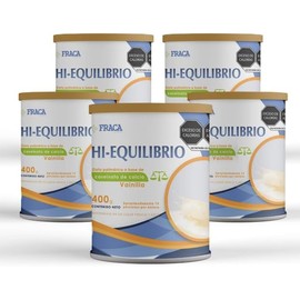 FRACA Hi-Equilibrio Fórmula alimenticia especializada Bajo apetito Problemas digestivos Para niños, adultos y adultos mayores Sin colesterol y lactosa Pack 5 latas 400g c/u Vainilla