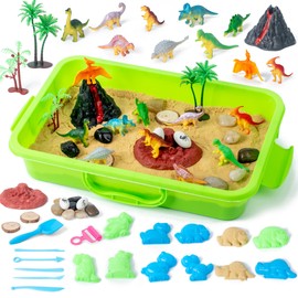 sikmcle Dinosaur Sensory Bin Toy for Kids Dinosaur Toys and Play Sand Kit for Boy Sensory Bin Filler and Toddler Activities for Boys and Girls Ages 3-6+