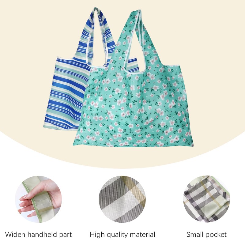 FAVORTALK Waterproof Shopping Bag Lightweight Foldable - Packaway Foldaway Groceries