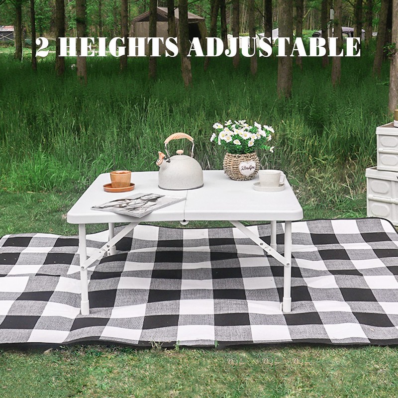 Allpop 34'' Square Folding Table, Portable Plastic Fold in Half