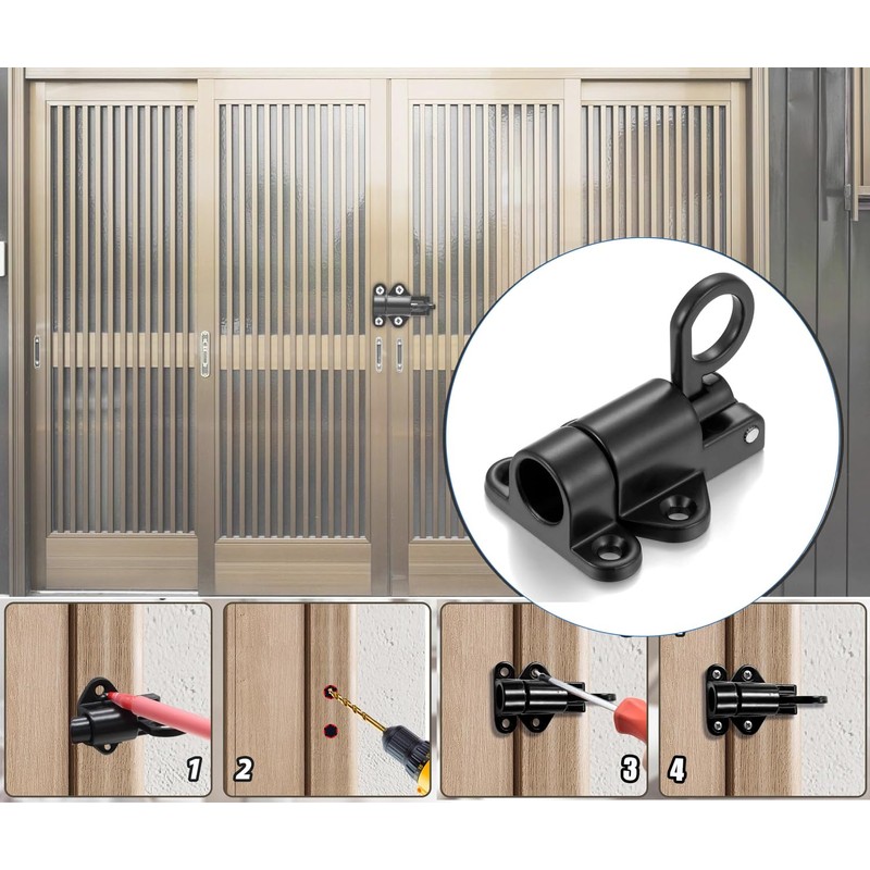 Litensh Self Closing Latch, Spring Door Lock, Heavy Duty Bolt