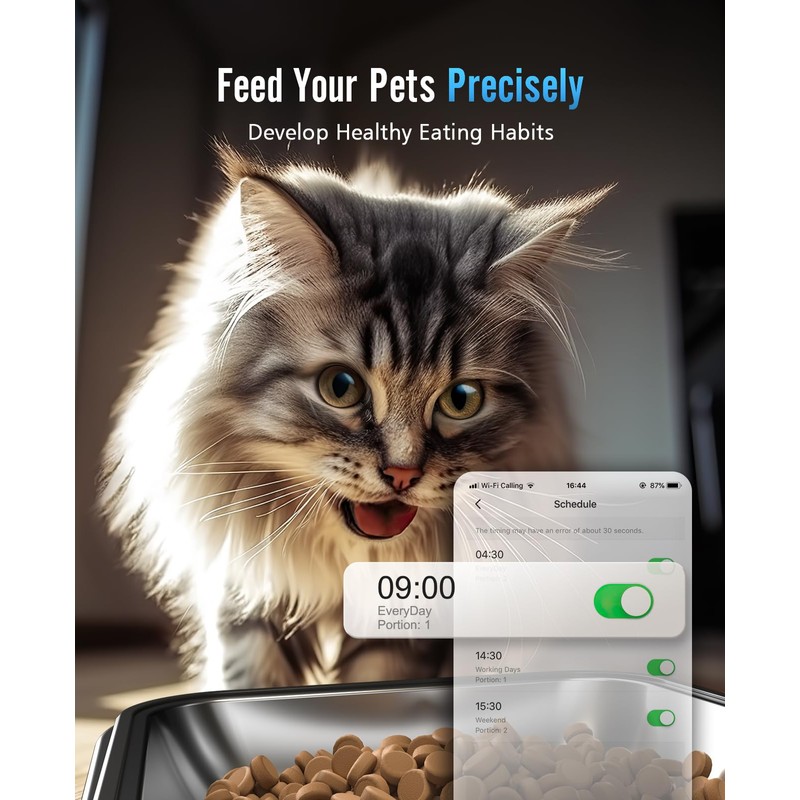 oneisall Automatic Cat Feeder with 5G WiFi, Automatic Cat Food