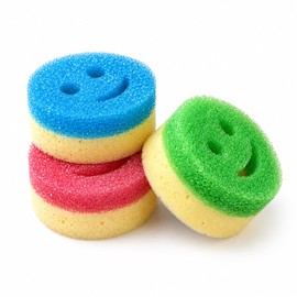 Topest Magic Scrub Sponge (3 Pack) | for Dish Washing Up, Pots, Pans, Countertops, Kitchen & Bathroom Cleaning Sponges | Dual Sided Non Scratch Scourers | Texture Changing Scrubber