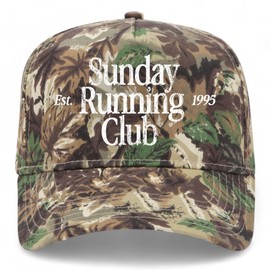 Sunday Running Club Vintage Trucker Hat | Premium Snapback Baseball Hat for Men & Women (US, Alpha, One Size, Camo)