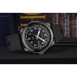 EAJOMIN Men's Large Big Face Waterproof Silicone Band Watch for Men Quartz Analog, Easy Read Male Dress Date Luminous Sport Watch - Durable & Stylish (G701 Black)