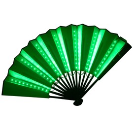 Foldable LED Fan Ideal for Parties, Festivals, Discos and Music Concerts (Green)