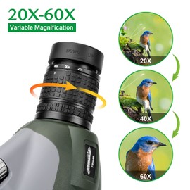 AOMEKIE® 20-60x70 Spotting Scope with Adjustable Tripod,HD Dual Focus Long Range for Target Shooting Waterproof Fogproof for Bird Wildlife Watching Archery with Carrying Bag and Quick Phone Holder