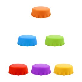 6 PCS Reusable Silicone Bottle Caps, 6 Vibrant Colors for Home Brew, Soft Drinks, Soda Bottles, Wine Bottles & More (Small)