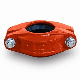 1-1/2" Grooved Rigid Coupling for Pipes in Wet and Dry Systems, Ductile Iron, Orange