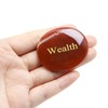 Gemstone Worry Stones, Healing Crystal with Engraved Inspirational Word Thumb