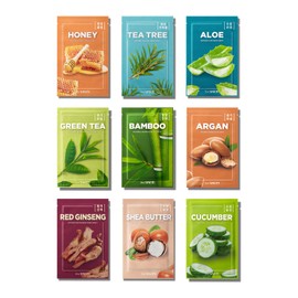 The Same Natural Mask Sheet, Hot Selling Assorted Type, 9 Piece Set, 1161 Face Pack, Face Mask, Beauty Mask, Korean Cosmetics