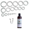 Fore-Stretch Rings (20-Piece-Set) with Cold-Pressed Coconut Oil and 'How to
