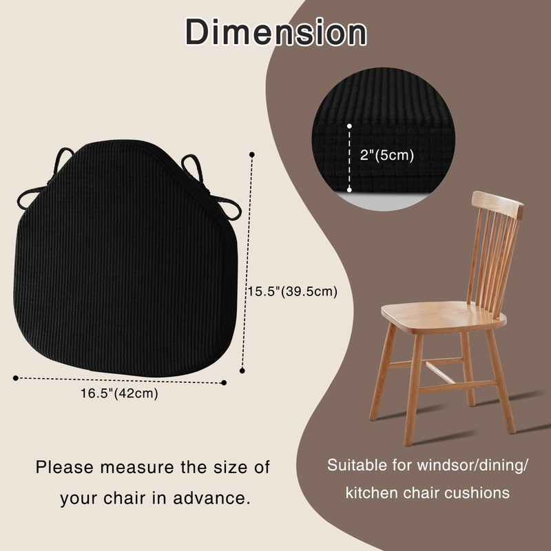 OVOV Windsor Chair Cushions for Dining Chairs Set of 2