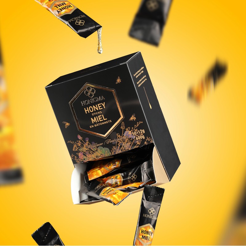 HONIGMA® Pure Ukrainian Acacia Honey Sticks – Deliciously Sweet –