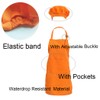 CWFUN Kids-Child's Orange Apron and chef hat Set,Aprons for Kids-Boys