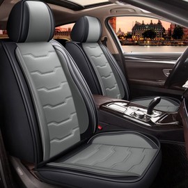 DISUTOGO Car Seat Covers Fit for Hyundai Ioniq 2017-2023 2024 2025 Seat Covers Full Set 5 Seats Waterproof Faux Leather Compatible Airbag Automotive Cushion Protector(5 Seats, Black&Grey)