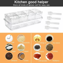 SANBREVE 4 Piezas Especieros Salsera Organizador Azucarero Cocina
