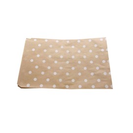 N'icePackaging 300 Qty 4" x 6" Decorative Flat Paper Gift Bags - White Polka-Dot on Brown Kraft Bags - For Sales/Treats/Parties Cookies/Gifts