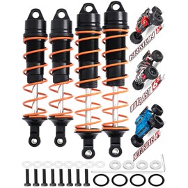 4PCS Alloy RC Shocks Dampers Upgrades Part for Arrma 1/8 Outcast 6S BLX Kraton Notorious 6S BLX,ARRCat 4PCS BIG BORE Front Rear Full Metal Shocks with Wrench,Replace ARA330621 ARA330622,Black
