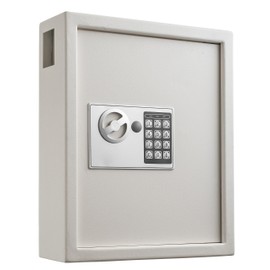 Adiroffice Key Holder Wall Mount - 40-keys Lock Box with Code, Key Cabinet Wall Mount, Valet Parking Key Box, Car Dealer Key Cabinet - Space Saving Locking Key Box Wall Mount with Digital Lock
