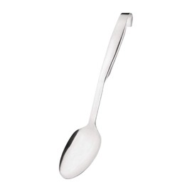 Vogue Stainless Steel Serving Spoon, Length: 355mm / 14 1/5 inch, Dishwasher Safe, Cool to Touch Reflective Handle, Hooked Handle for Storage, Commercial Restaurant or Home Kitchen Use | CY401