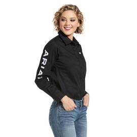 ARIAT Women Team Kirby Stretch Shirt, Black, 3X Regular