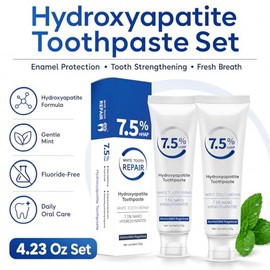 Hydroxyapatite Toothpastes for Enamel Protection | and Tooth Strengthening, Gentle Mint, Fresh Breath, Daily Use for Oral Health, 4.23Oz Set 2-Pack