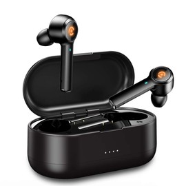 Bluetooth Earphones, Long Continuous Playback, Fully Wireless Earphones, 6D Stereo Sound/Noise Cancelling/IPX4 Waterproof/Automatic Pairing/Bluetooth 5.0/Hands-Free Calling, Binaural, Left and Right