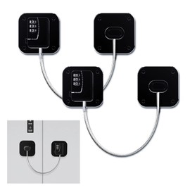 Refrigerator Lock, Fridge Lock for Kids Password Lock, Child Safe Keyless Digital Refrigerator Lock Childproof, No Keys Needed(Black & Square)