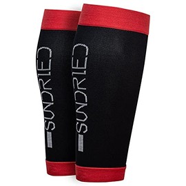 Sundried Compression Calf Sleeve Muscle Support Sport Lower Leg Compression Sleeve for Running (S, Black)