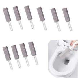 10 Limpieza de Piedra Pómez Bloque para Limpieza de WC Piedra de Limpieza de Pómez Natural Escobilla de Baño de Piedra Pómez con Mango Colgante Limpiador de Inodoro Cepillo para Polvo (Gris y blanco)