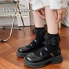 DONBIQI Lace Ruffle Frilly Ankle Socks for Women, Double Layer