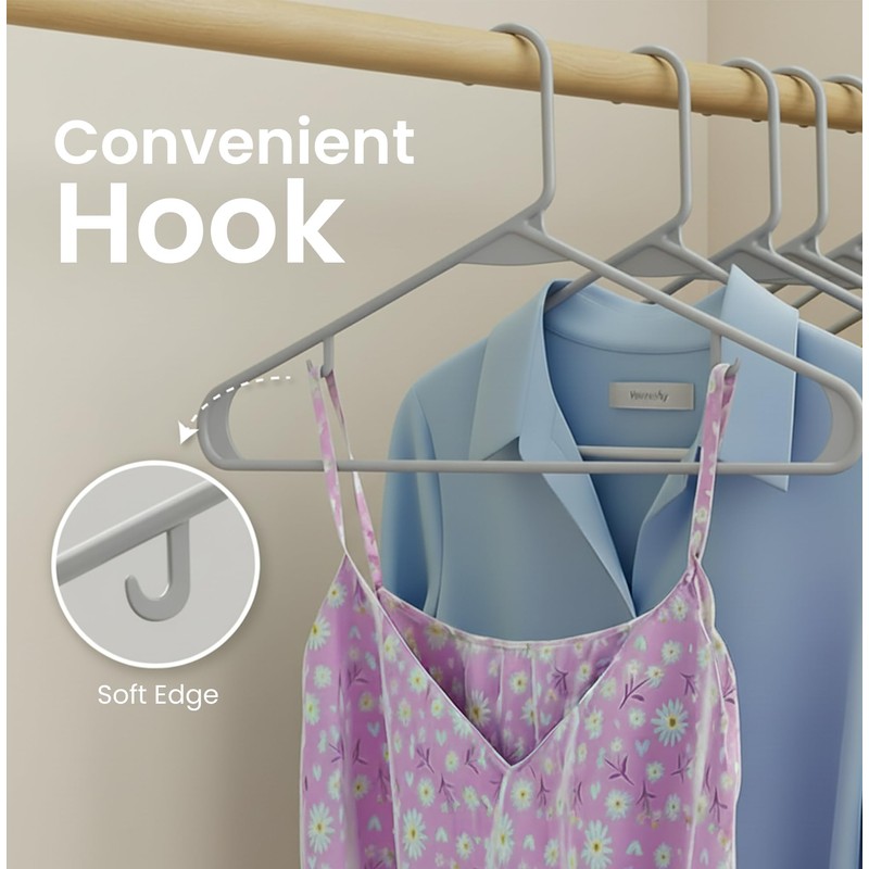 Utopia Home Plastic Hangers 50 Pack – Built-in Strap Hooks