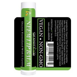 GreenIVe Neem Lip Balm, Vegan Lip Moisturizer with L-Lysine, Soothe and Soften (3)