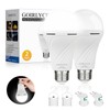 GOIRLYCE Emergency Rechargeable Light Bulbs, White Battery Operated Light Bulb