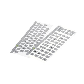 Lacerto® 11 x 13 mm German Sticker Set for PC and Laptop Keyboards with Additional Keys and Numeric Keypad Colour: Silver