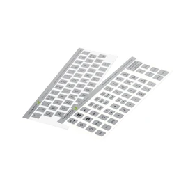 Lacerto® 11 x 13 mm German Sticker Set for PC and Laptop Keyboards with Additional Keys and Numeric Keypad Colour: Silver