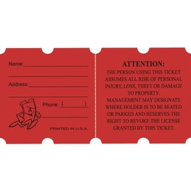 INDIANA TICKET CO. Red, Marquee 50/50 Raffle Roll Tickets, Large 4"x2" Double Roll (1,000) Fundraisers, Events, Cash Drawings, Door Entry, Drink & Food, Classroom Rewards. (8 Color Selection)