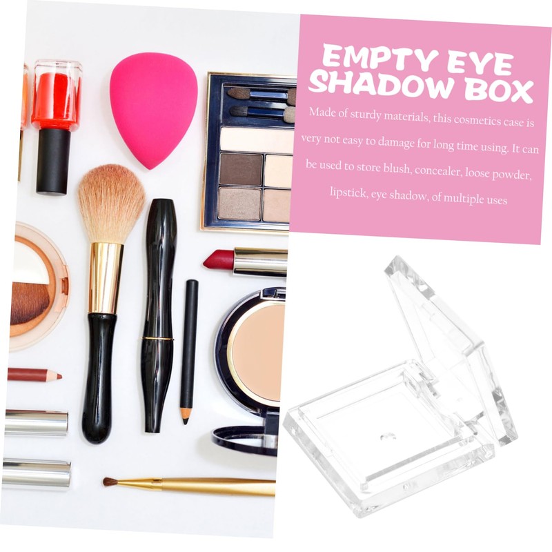 BIUDECO 4pcs Empty Eyeshadow Pans Refillable Square Cosmetic Cases Lightweight