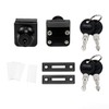 No Drill Glass Lock 2 Sets Black, for 0.2-0.3 inch