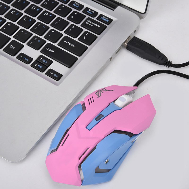 3200DPI High Sensitivity Pink Gaming Mouse Comfortable Grasping Wired Gaming