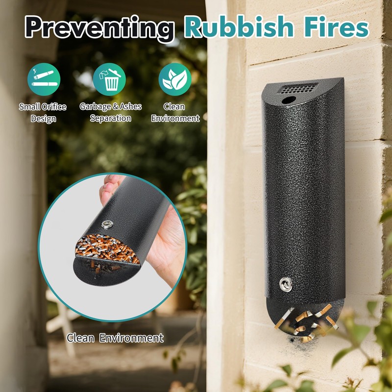 MHHQ Wall Mounted Trash Can Outdoor Commercial Receptacles Container Disposal