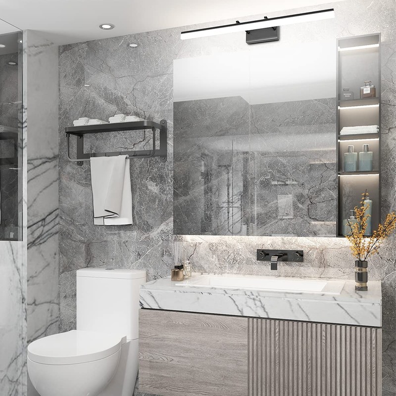 Aipsun 31.5 inch Modern Black Vanity Light Adjustable Bathroom Light