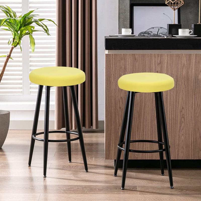 Deisy Dee 4PCS Round Bar Stool Seat Covers Stretch Round
