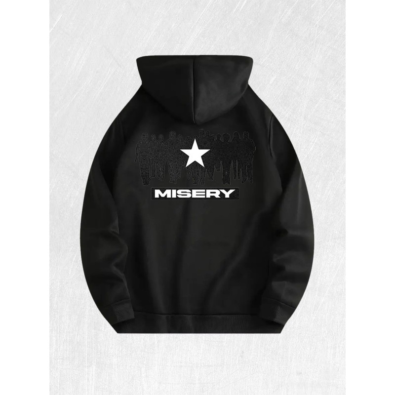 Misery Star Silhouette Hoodie 100% Cotton US Warehouse 7 ColorsColor: