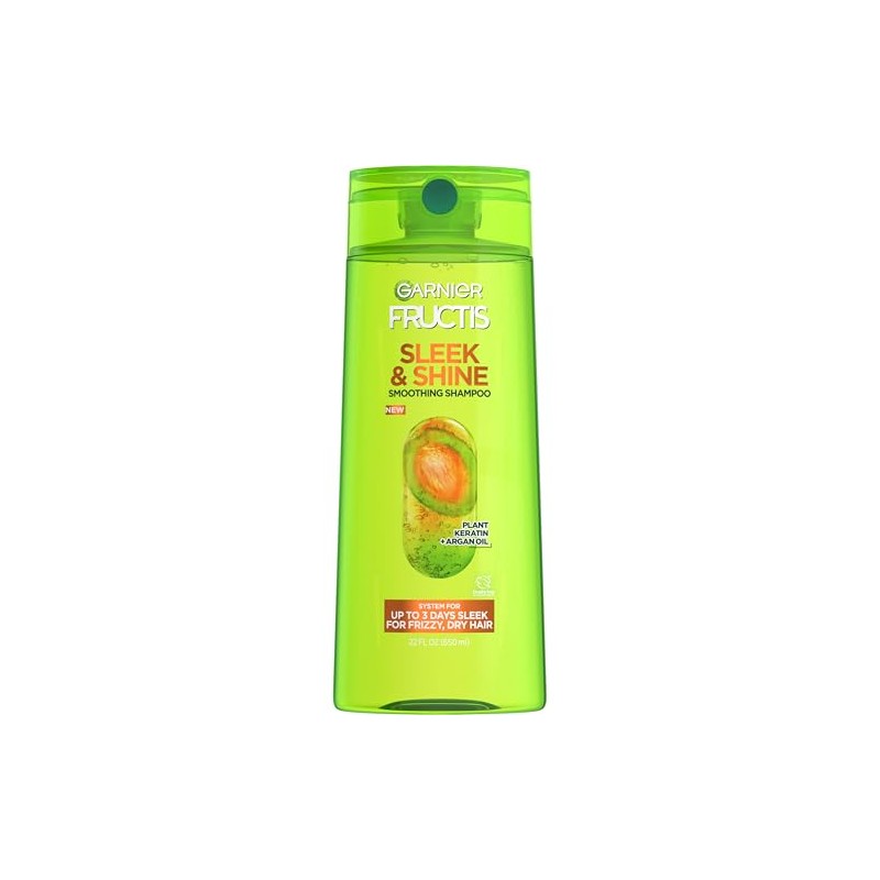 Garnier Fructis Sleek & Shine Shampoo, Frizzy, Dry, Unmanageable Hair,