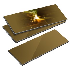 TRQWH 3 EACH Welding Glass Lens Helmet Filter Darkening Welding Hardened Glass Lens Welding Hood Lens 2" x 4.25" (GOLD, SHADE10)