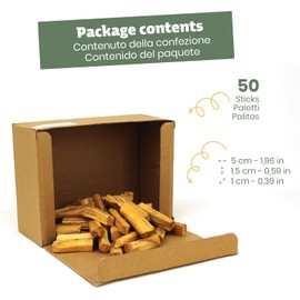 NIRDOSH - Palo Santo Incense Wood Pequeño 100% Natural - 50 Wooden Sticks 5 cm - Innovation Palo Santo Sticks Incense Original Incense Sublimation Sacred Wood Bursera Graveolens